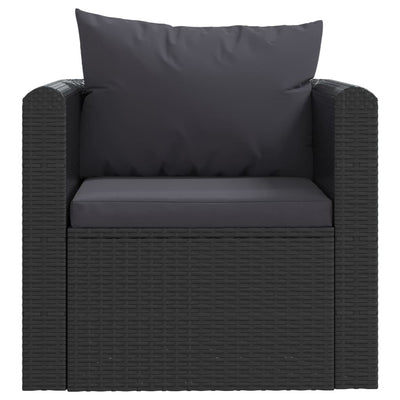 9 Piece Garden Lounge Set with Cushions Poly Rattan Black Payday Deals