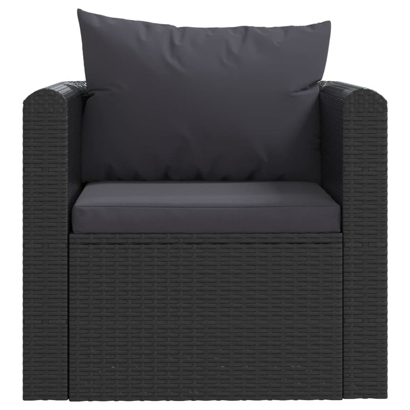 9 Piece Garden Lounge Set with Cushions Poly Rattan Black Payday Deals