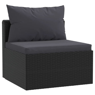 9 Piece Garden Lounge Set with Cushions Poly Rattan Black Payday Deals