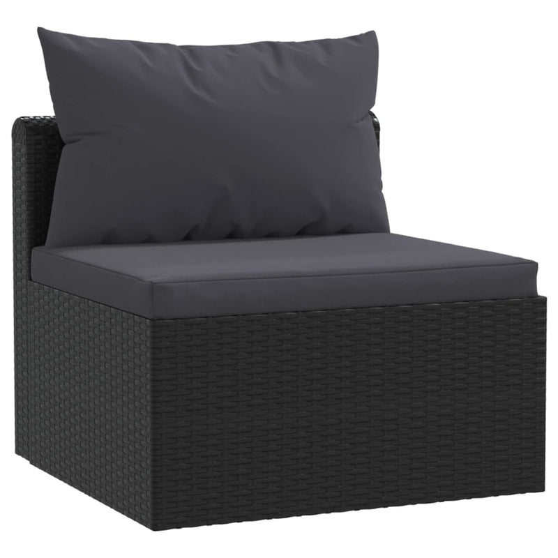 9 Piece Garden Lounge Set with Cushions Poly Rattan Black Payday Deals