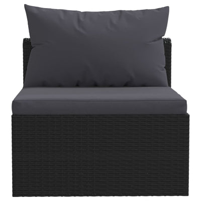 9 Piece Garden Lounge Set with Cushions Poly Rattan Black Payday Deals