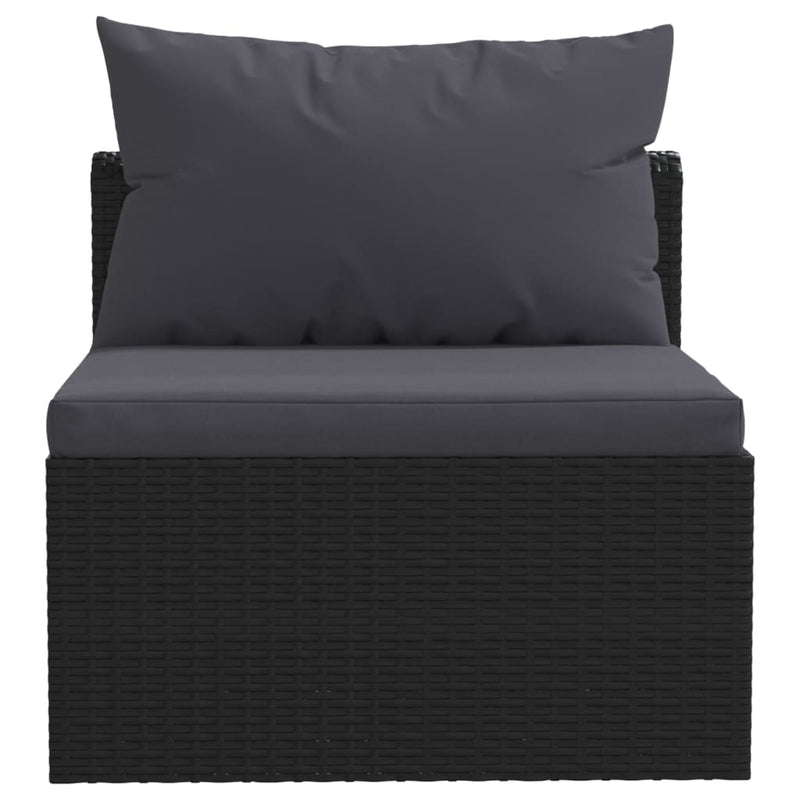 9 Piece Garden Lounge Set with Cushions Poly Rattan Black Payday Deals