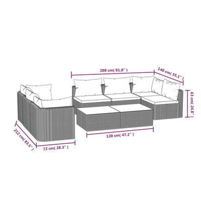 9 Piece Garden Lounge Set with Cushions Poly Rattan Black Payday Deals