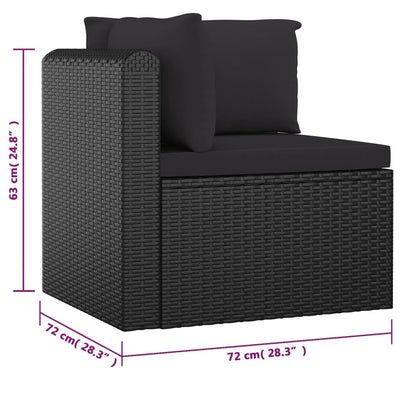 9 Piece Garden Lounge Set with Cushions Poly Rattan Black Payday Deals