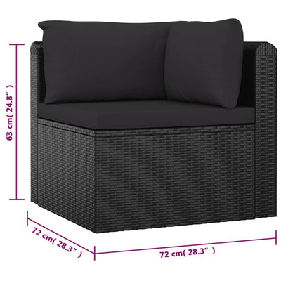 9 Piece Garden Lounge Set with Cushions Poly Rattan Black Payday Deals