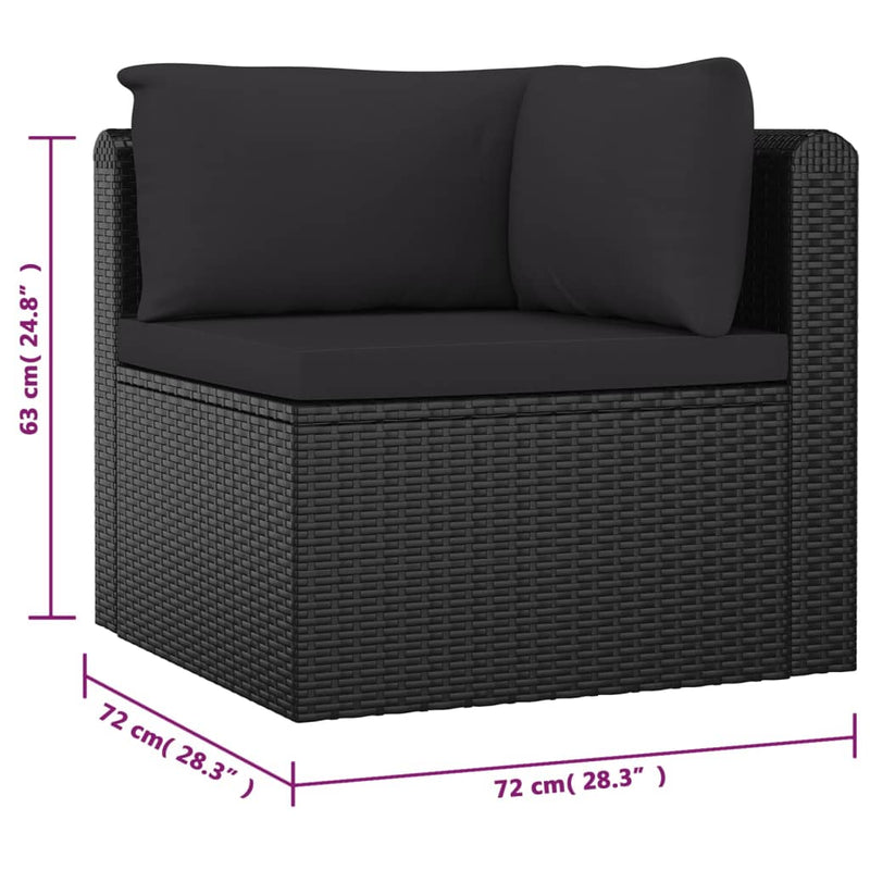 9 Piece Garden Lounge Set with Cushions Poly Rattan Black Payday Deals