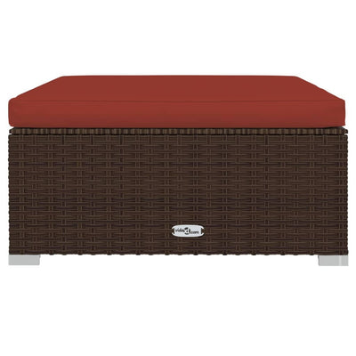 9 Piece Garden Lounge Set with Cushions Poly Rattan Brown Payday Deals