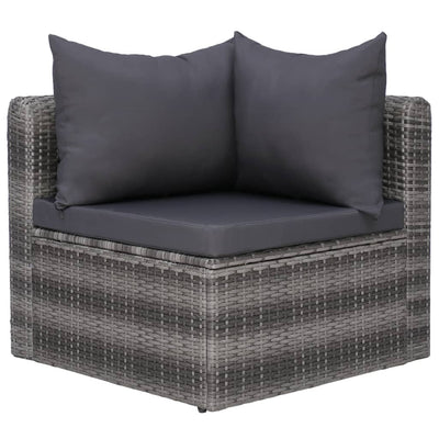9 Piece Garden Lounge Set with Cushions Poly Rattan Grey Payday Deals