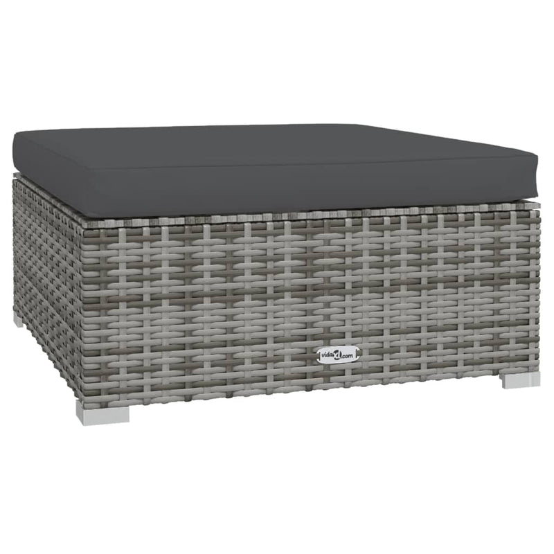 9 Piece Garden Lounge Set with Cushions Poly Rattan Grey Payday Deals