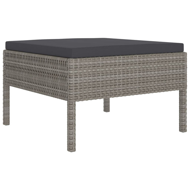 9 Piece Garden Lounge Set with Cushions Poly Rattan Grey Payday Deals