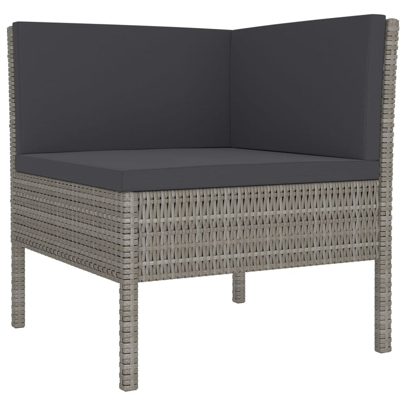 9 Piece Garden Lounge Set with Cushions Poly Rattan Grey Payday Deals