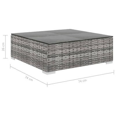 9 Piece Garden Lounge Set with Cushions Poly Rattan Grey Payday Deals