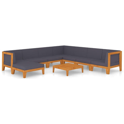 9 Piece Garden Lounge Set with Cushions Solid Acacia Wood Payday Deals