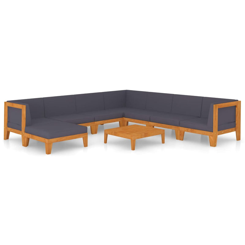 9 Piece Garden Lounge Set with Cushions Solid Acacia Wood Payday Deals
