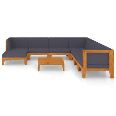 9 Piece Garden Lounge Set with Cushions Solid Acacia Wood Payday Deals