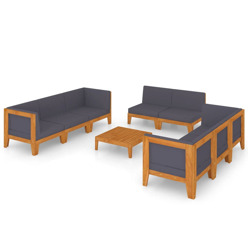 9 Piece Garden Lounge Set with Cushions Solid Acacia Wood Payday Deals
