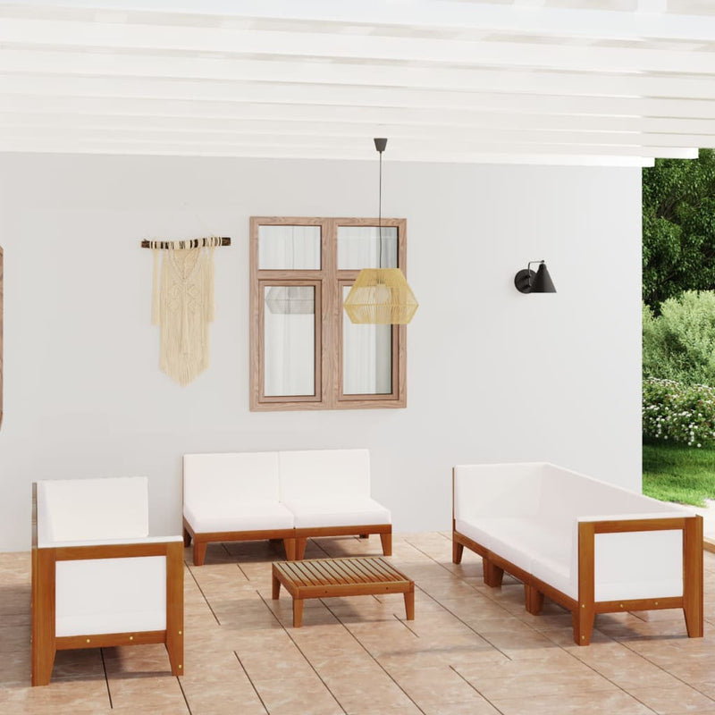 9 Piece Garden Lounge Set with Cushions Solid Acacia Wood Payday Deals