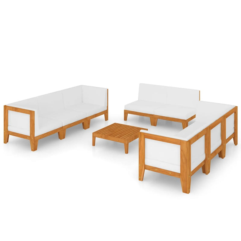 9 Piece Garden Lounge Set with Cushions Solid Acacia Wood Payday Deals