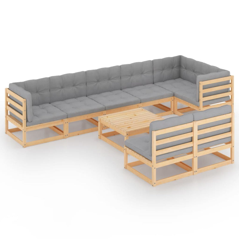 9 Piece Garden Lounge Set with Cushions Solid Pinewood Payday Deals