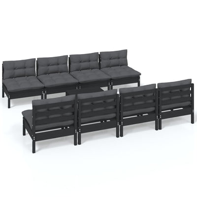 9 Piece Garden Lounge Set with Cushions Solid Pinewood Payday Deals