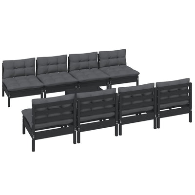9 Piece Garden Lounge Set with Cushions Solid Pinewood Payday Deals