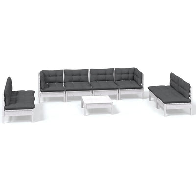 9 Piece Garden Lounge Set with Cushions Solid Pinewood Payday Deals
