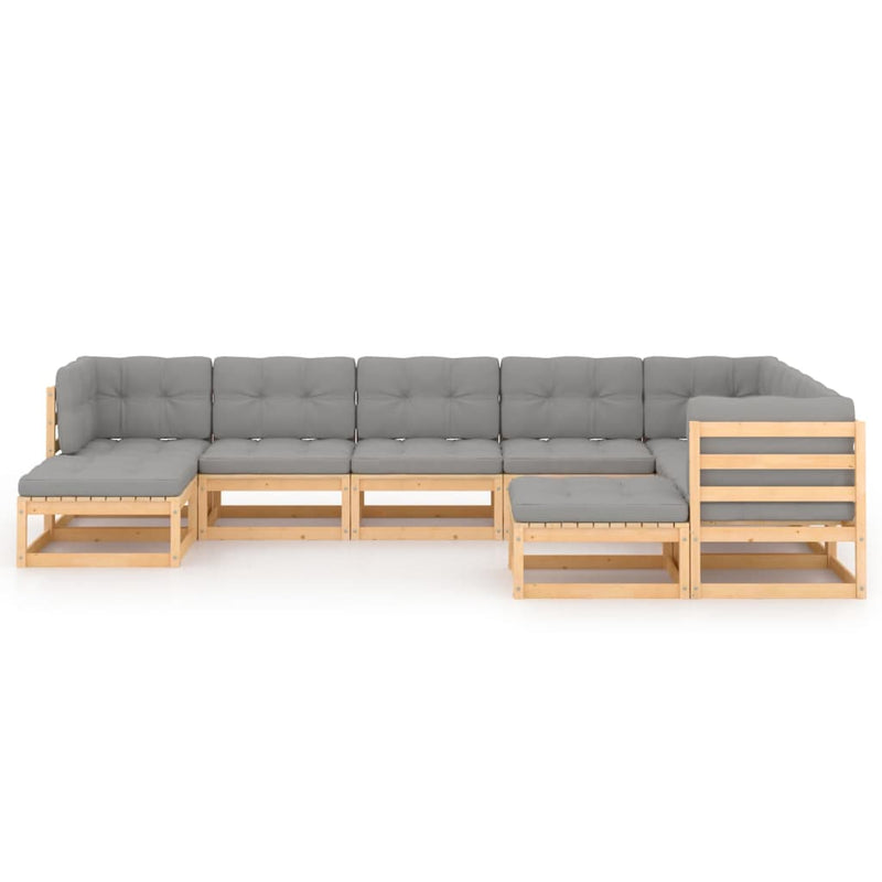 9 Piece Garden Lounge Set with Cushions Solid Pinewood Payday Deals
