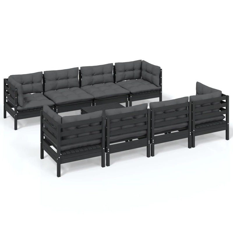 9 Piece Garden Lounge Set with Cushions Solid Pinewood Payday Deals