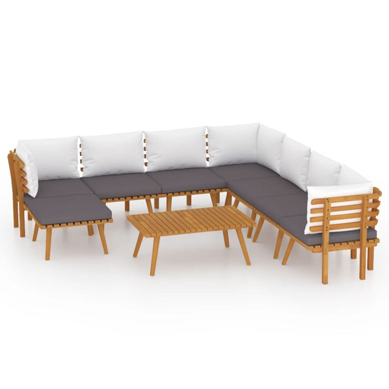 9 Piece Garden Lounge Set with Cushions Solid Wood Acacia Payday Deals