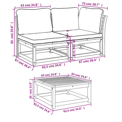 9 Piece Garden Lounge Set with Cushions Solid Wood Acacia Payday Deals