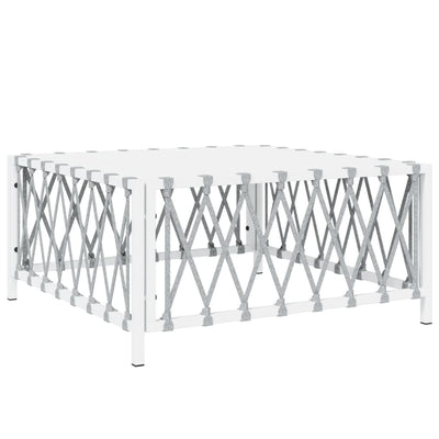 9 Piece Garden Lounge Set with Cushions White Steel Payday Deals