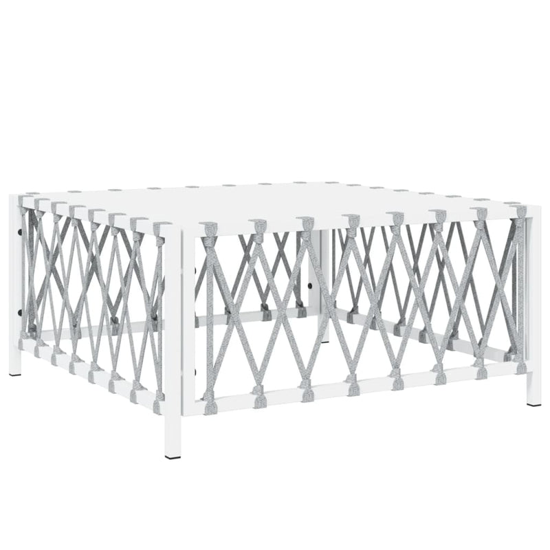 9 Piece Garden Lounge Set with Cushions White Steel Payday Deals