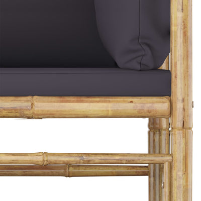 9 Piece Garden Lounge Set with Dark Grey Cushions Bamboo Payday Deals