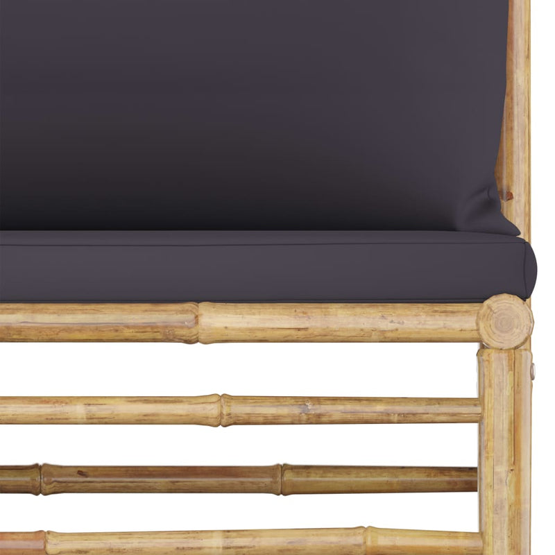 9 Piece Garden Lounge Set with Dark Grey Cushions Bamboo Payday Deals