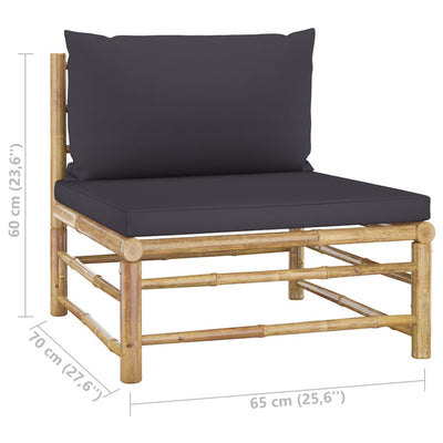 9 Piece Garden Lounge Set with Dark Grey Cushions Bamboo Payday Deals