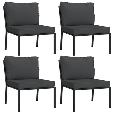 9 Piece Garden Lounge Set with Grey Cushions Steel Payday Deals