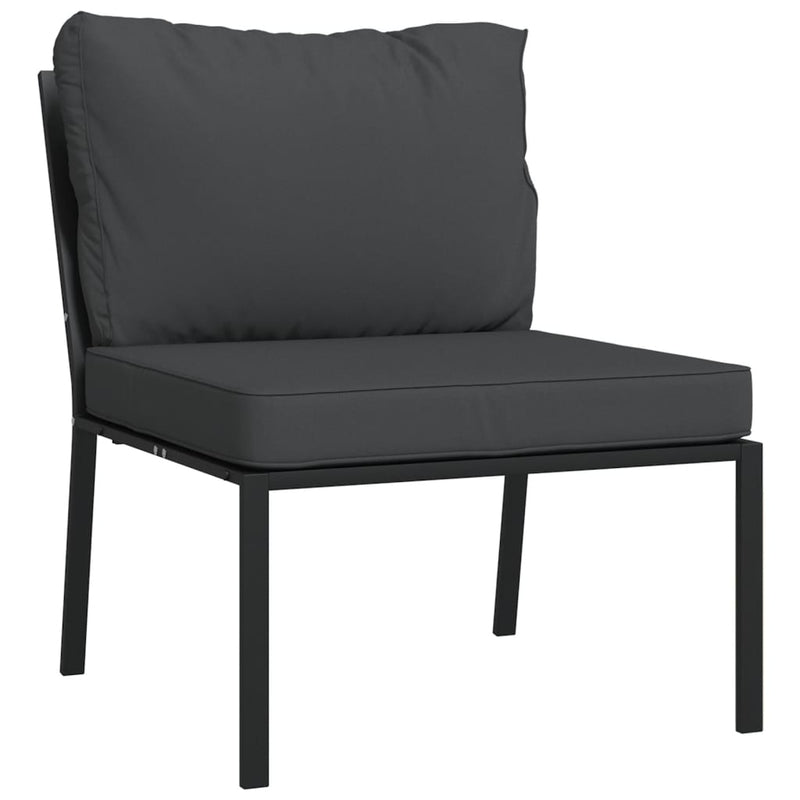 9 Piece Garden Lounge Set with Grey Cushions Steel Payday Deals
