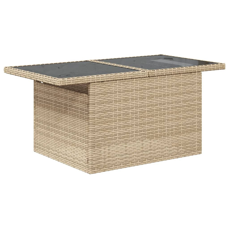 9 Piece Garden Sofa Set with Cushions Beige Poly Rattan Payday Deals