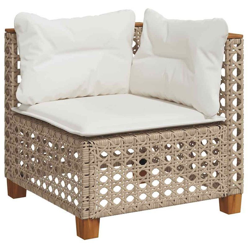 9 Piece Garden Sofa Set with Cushions Beige Poly Rattan Payday Deals