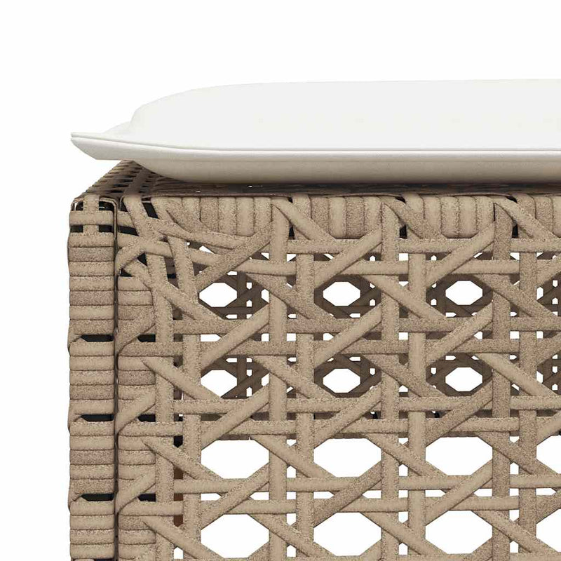 9 Piece Garden Sofa Set with Cushions Beige Poly Rattan Payday Deals