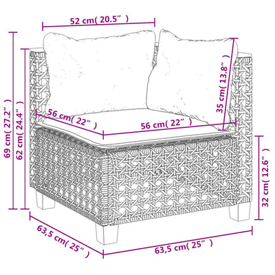 9 Piece Garden Sofa Set with Cushions Beige Poly Rattan Payday Deals