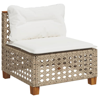 9 Piece Garden Sofa Set with Cushions Beige Poly Rattan Payday Deals