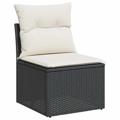 9 Piece Garden Sofa Set with Cushions Black Poly Rattan Payday Deals