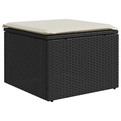 9 Piece Garden Sofa Set with Cushions Black Poly Rattan Payday Deals