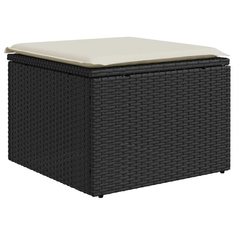 9 Piece Garden Sofa Set with Cushions Black Poly Rattan Payday Deals