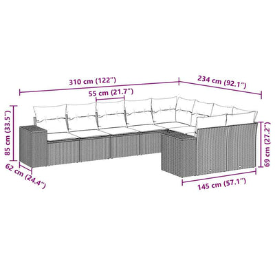 9 Piece Garden Sofa Set with Cushions Black Poly Rattan Payday Deals
