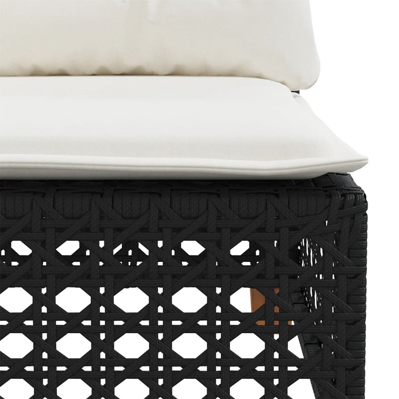 9 Piece Garden Sofa Set with Cushions Black Poly Rattan Payday Deals