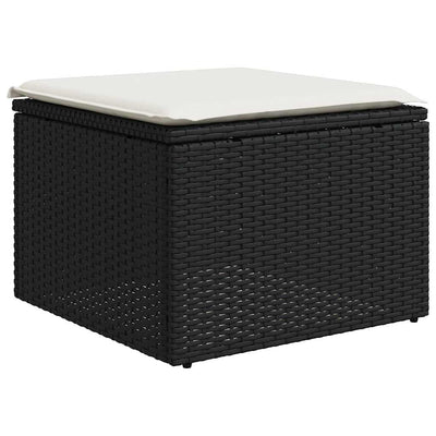 9 Piece Garden Sofa Set with Cushions Black Poly Rattan Payday Deals