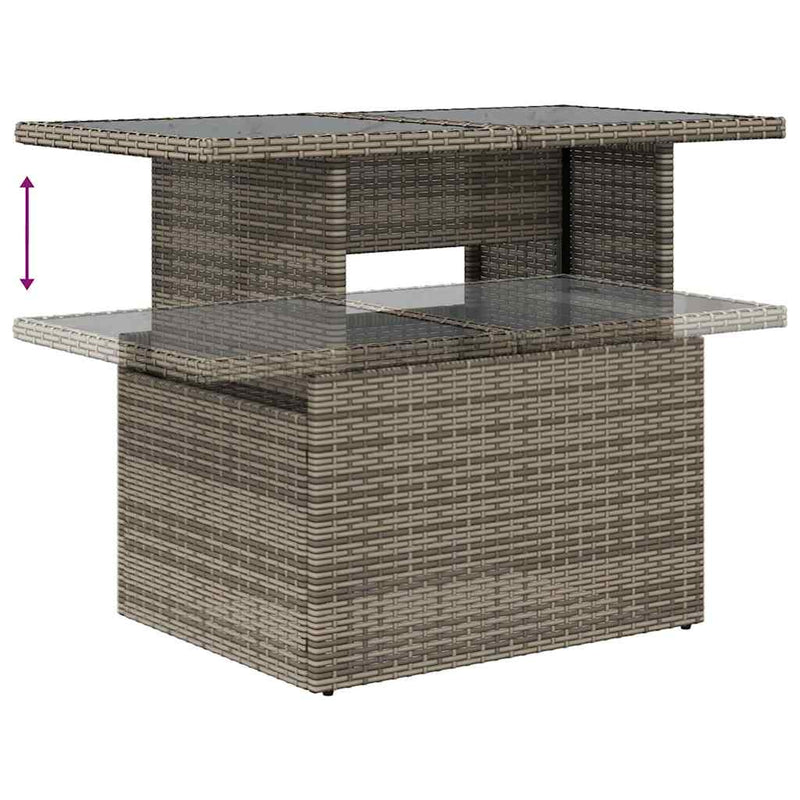 9 Piece Garden Sofa Set with Cushions Grey Poly Rattan Payday Deals