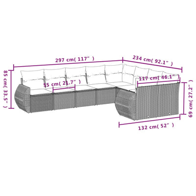 9 Piece Garden Sofa Set with Cushions Grey Poly Rattan Payday Deals